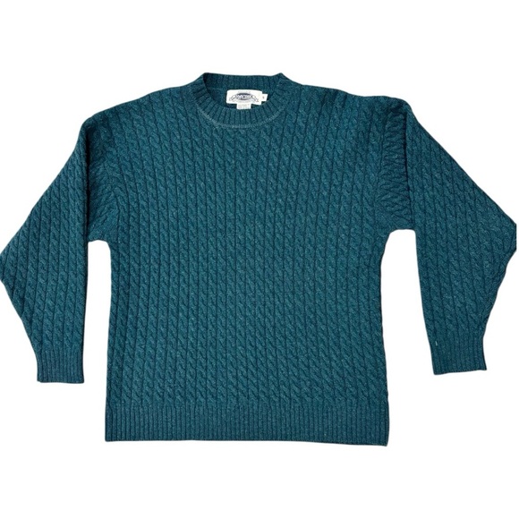 VTG Smythe Fisherman’s Cable Knit Sweater Shetland Wool Size Small - Picture 1 of 5